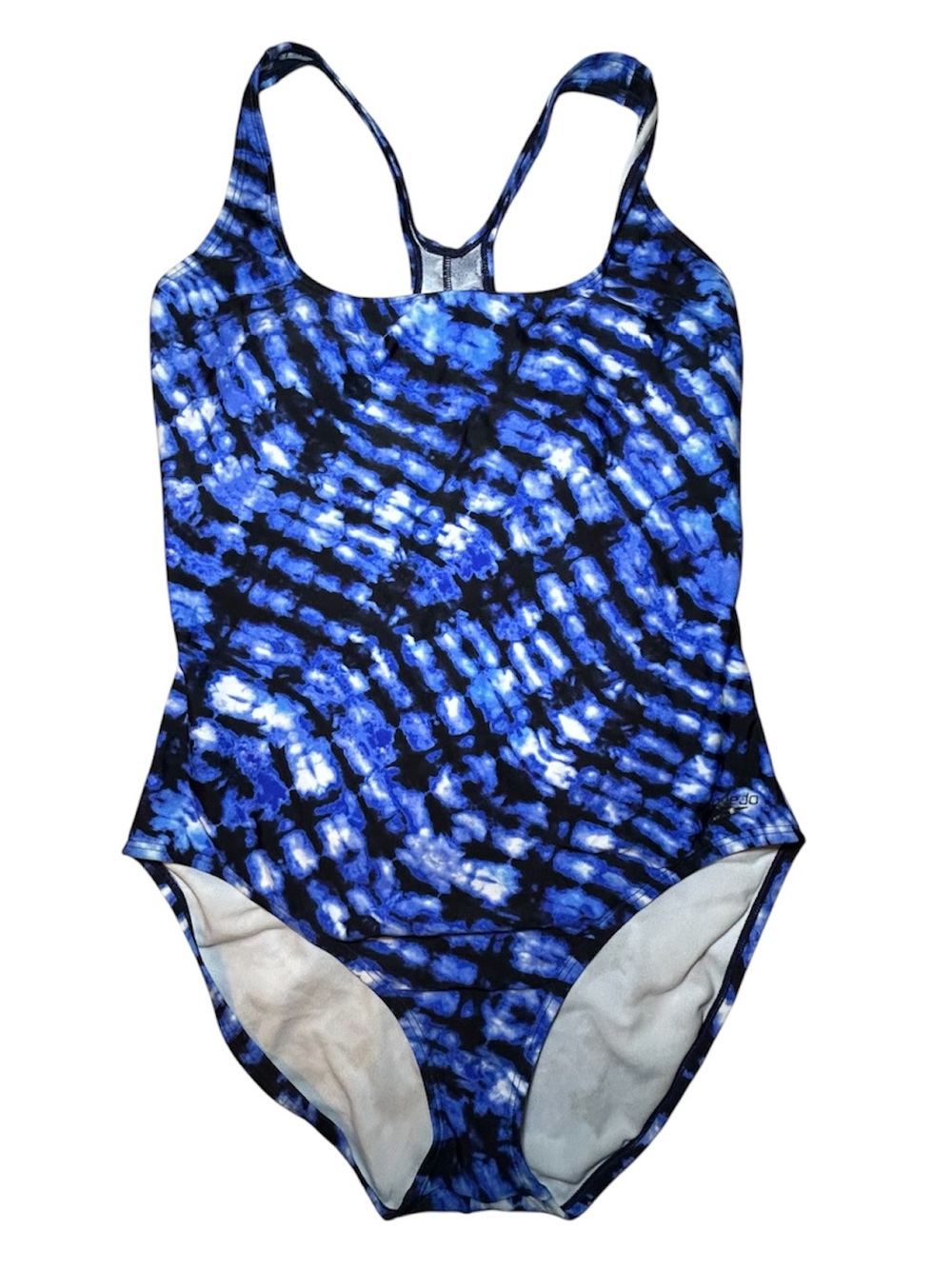 NWOT Women's Speedo Blue Tie-Dye One-Piece Swimsuit Size 18